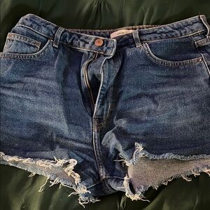 Forever 21 Blue Distressed Jean Shorts